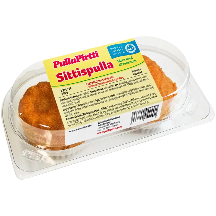 Pulla-Pirtti Sittispulla 2/140g laktoositon sitruunanmakuinen kakku