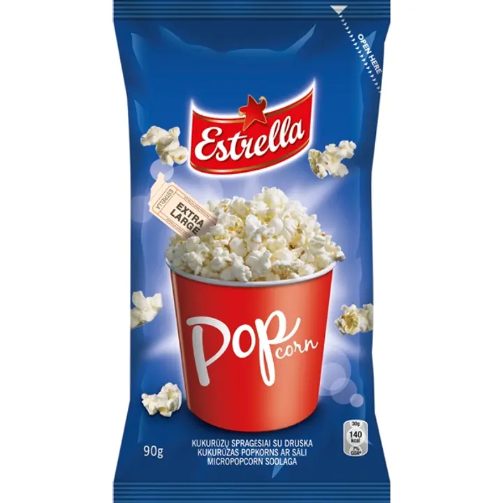 ESTRELLA Mikropopkorn soolaga 90 g