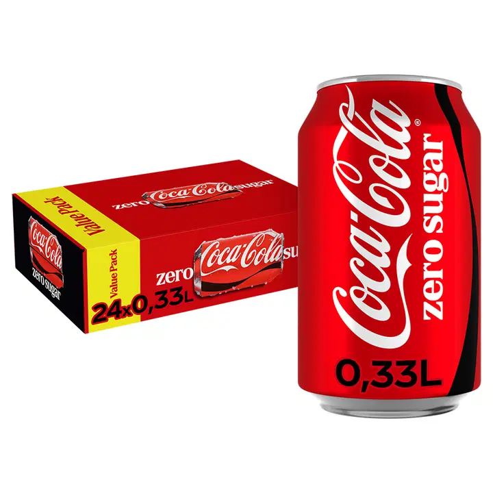 24-pack Coca-Cola Zero Sugar läskedryck burk 0,33 L
