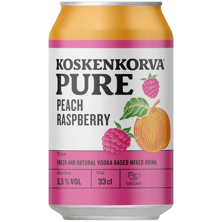 Koskenkorva PURE Peach-Raspberry 5,5% 33cl