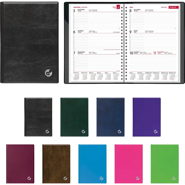 Boss nädal a5, horisontaal, spiraal, pla