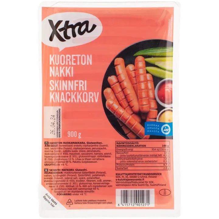 Xtra kuoreton nakki 900 g