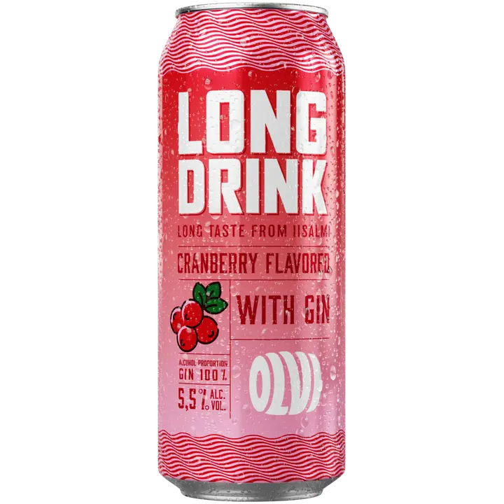 OLVI Long drink Cranberry with gin 5,5 % 0,5 l tlk
