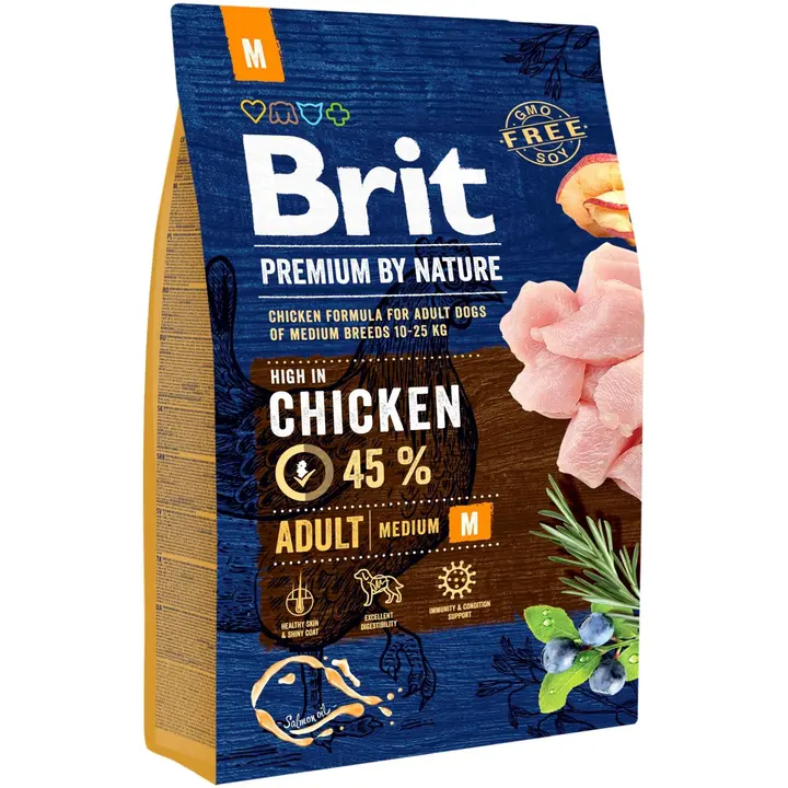 Brit Premium by Nature Adult M keskikokoisten rotujen aikuisille koirille 3 kg