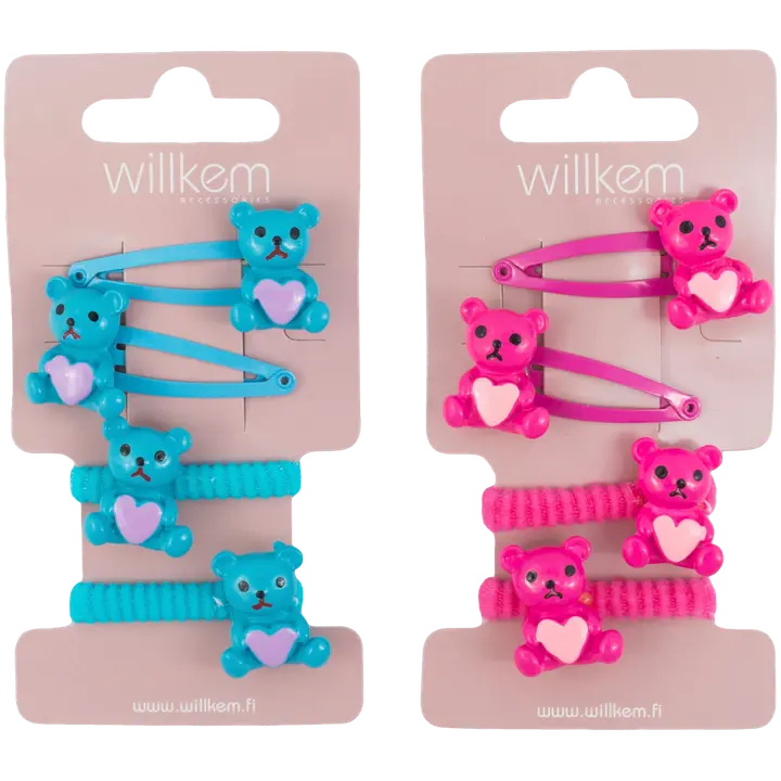 Willkem Accessories lasten hiuskoristesetti Nallet, erilaisia