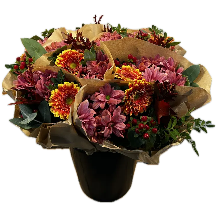 Kimppu Hilma, monivärinen sekakimppu, 10 oksaa, 50cm