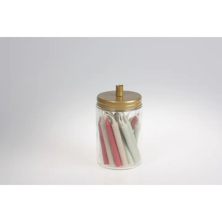 Lasi kynttilänjalalla+24 kynttiläat