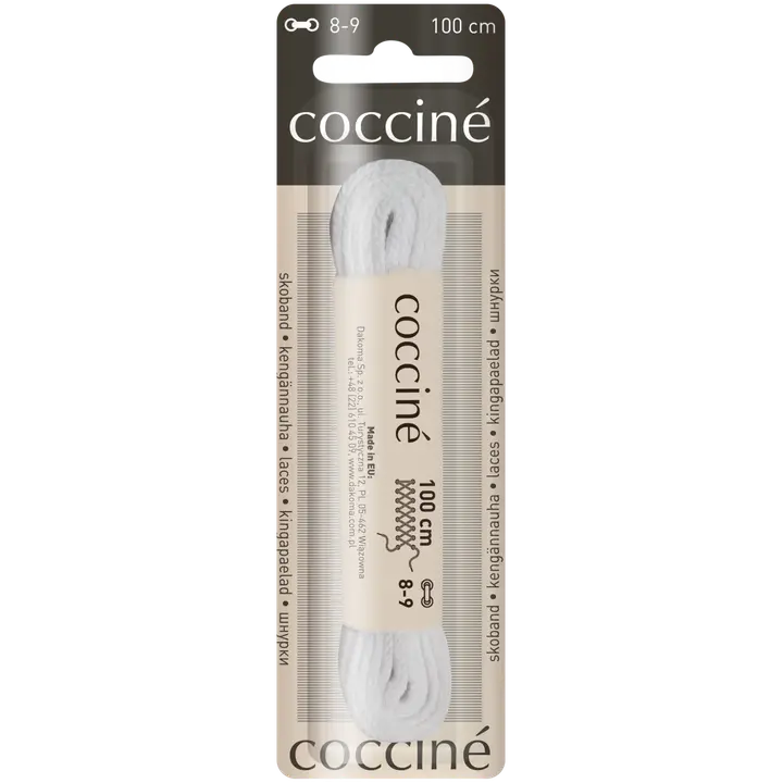 Coccine kengännauha 100 cm, valkoinen