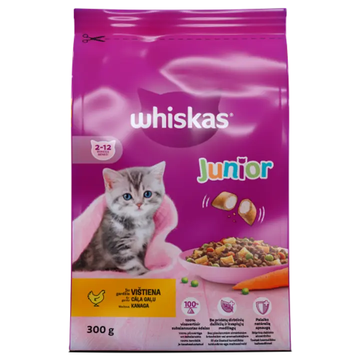 Whiskas Juunior kuivtoit kanaga 300g
