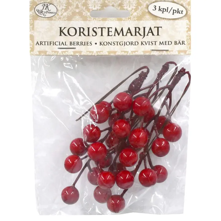 J.K. Primeco Koristemarjat iso punainen 3 kpl