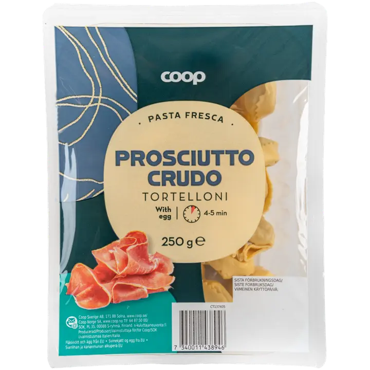 Coop Tortelloni tuorepasta ilmakuivattu kinkku 250 g
