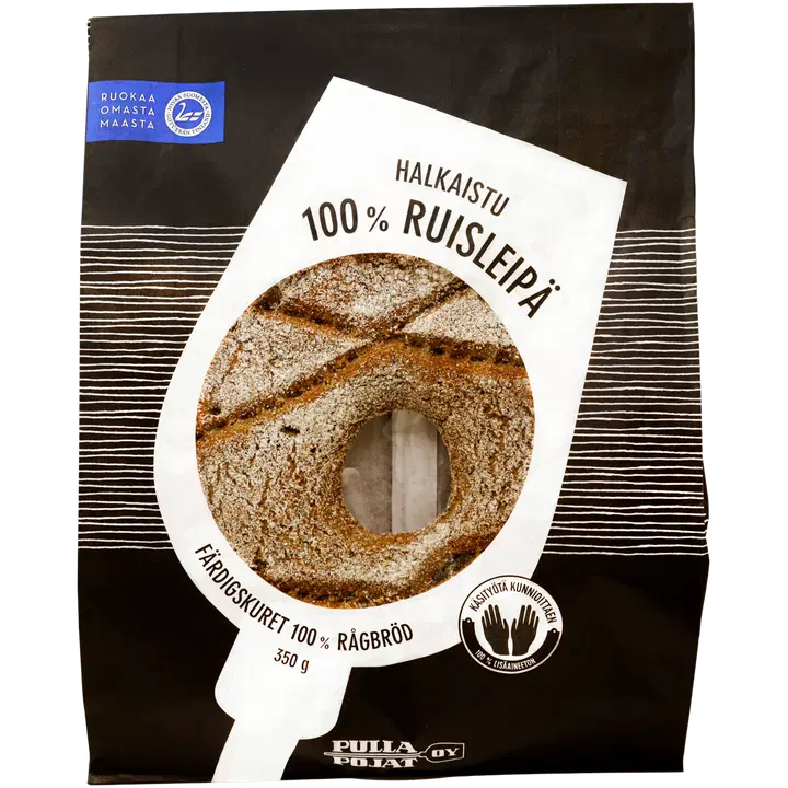 Pulla Pojat 100%  Ruisleipä 350 g halkaistu