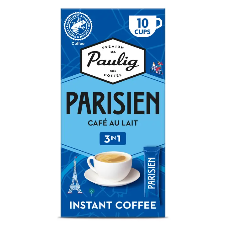Paulig Parisien Café au lait 3in1 kahvijuomajauhe 10x16,5g