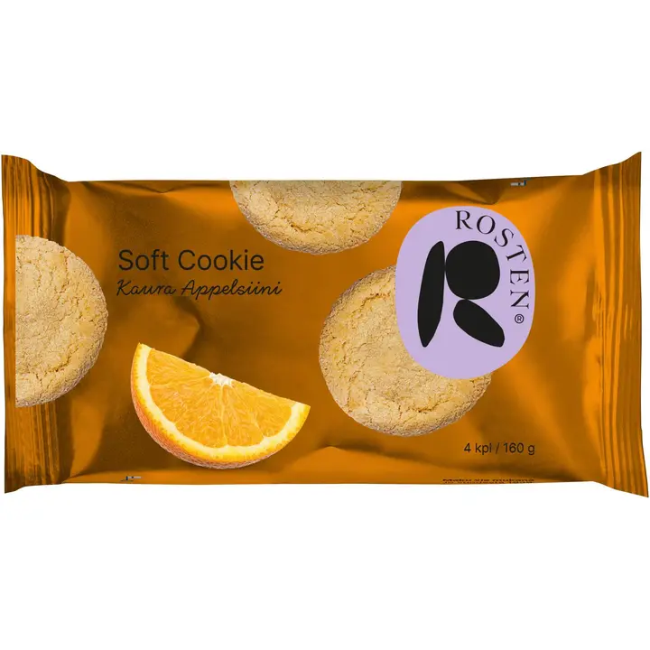 Rosten Gluteeniton Soft Cookie Kaura-Appelsiini 160 g