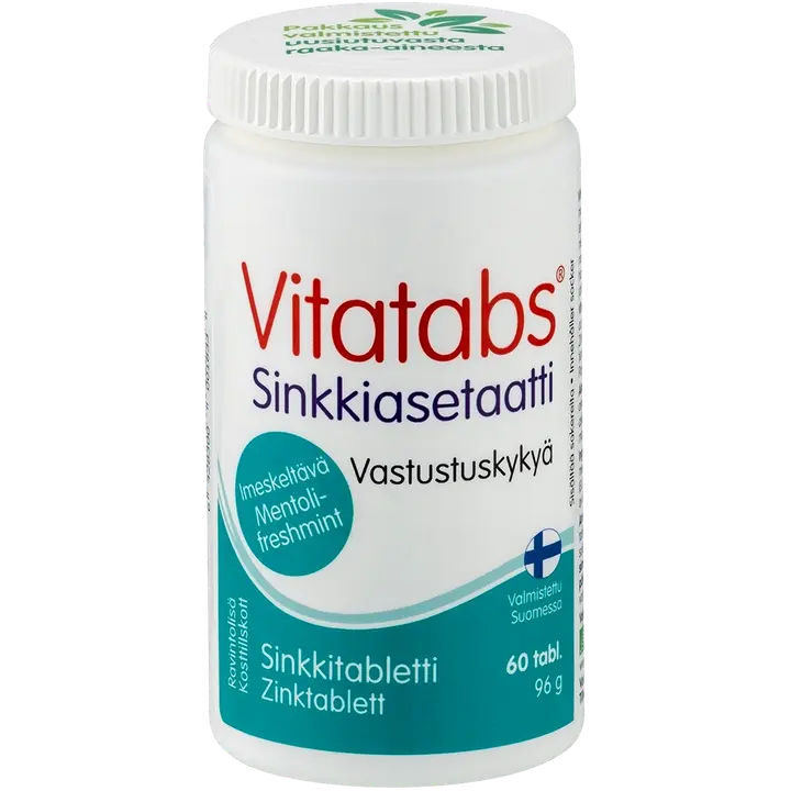 Vitatabs Sinkkiasetaatti sinkkitabletti mentoli-freshmint 60 tabl