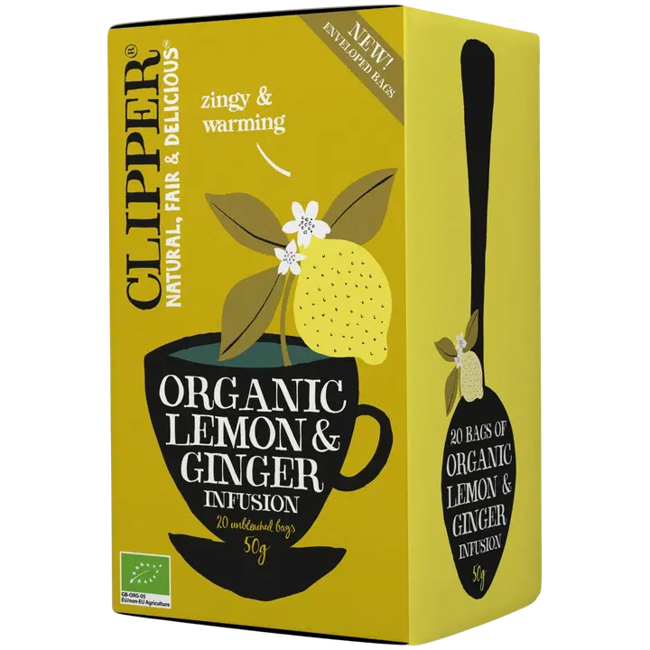 Clipper Luomu Yrttihauduke, sitruuna & inkivääri 20ps / 50g