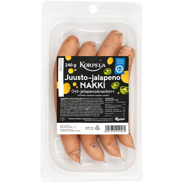 Korpela juusto-jalapenonakki 240g
