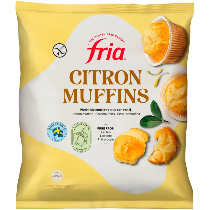 Fria Sitruunamuffinit 210g/4kpl gluteeniton pakaste