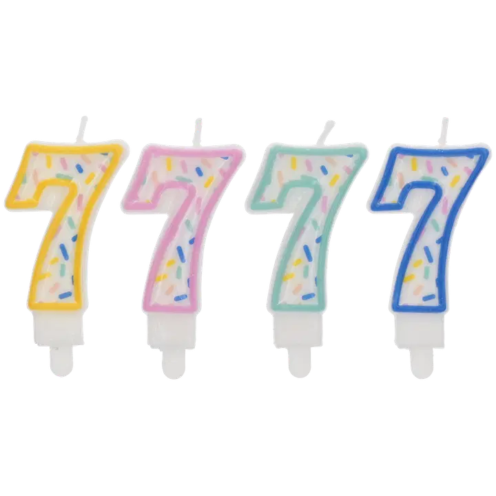 Numerokynttilä 7 pilkullinen
