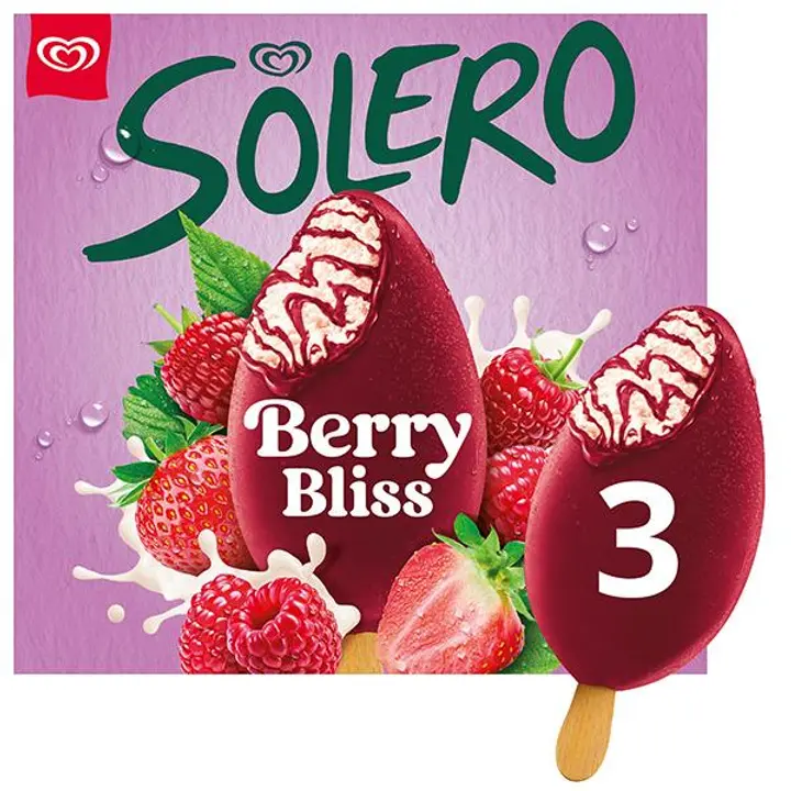 Solero Berry Bliss Jäätelö Monipakkaus 270ml/204g 3 kpl