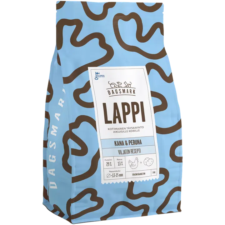 Dagsmark LAPPI viljaton kana-peruna täysravinto koiran kuivaruoka 2 kg