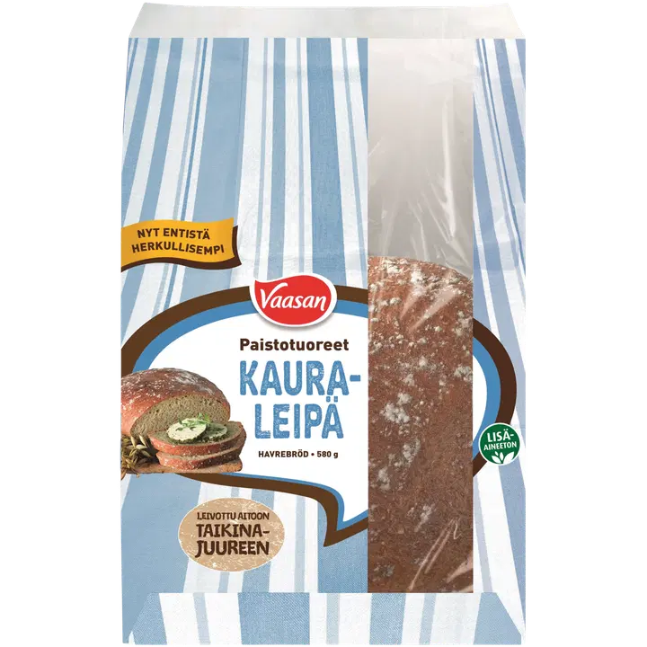 Vaasan Paistotuoreet Kauraleipä 580 g kauraisa sekaleipä