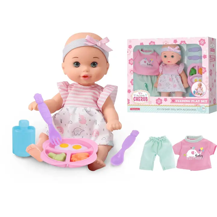 Beebi nukk ja toidutarvikud