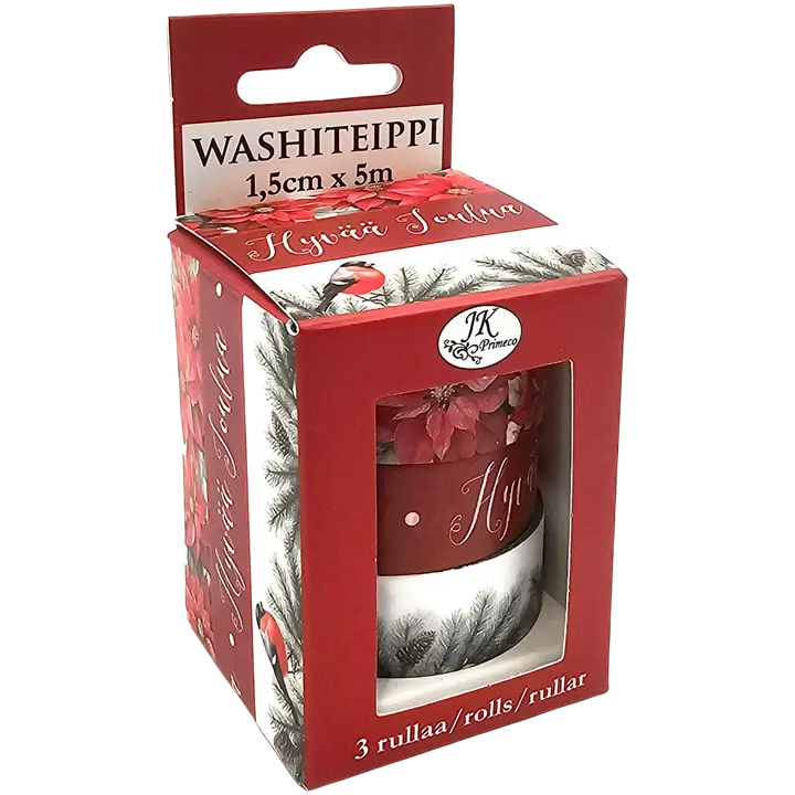 J.K. Primeco washiteippi 1,5cm x 5m Jouluaihe 3rll