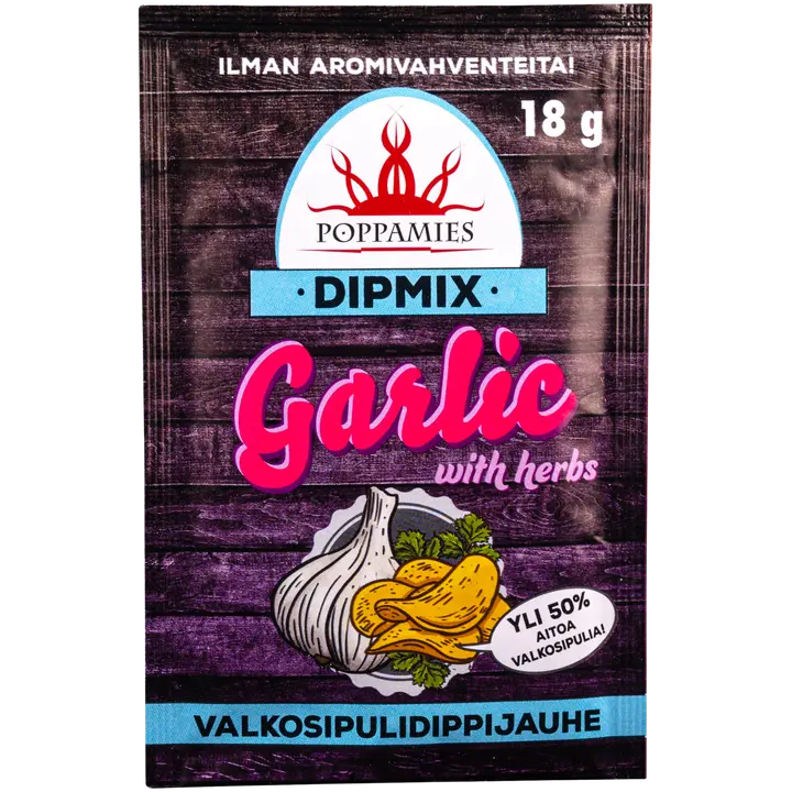 Poppamies Dipmix Garlic with herbs dippijauhe 18g