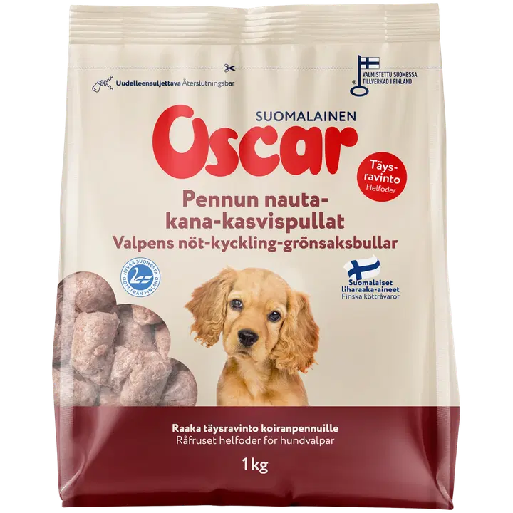 Oscar Pennun nauta-kana-kasvispullat 1kg