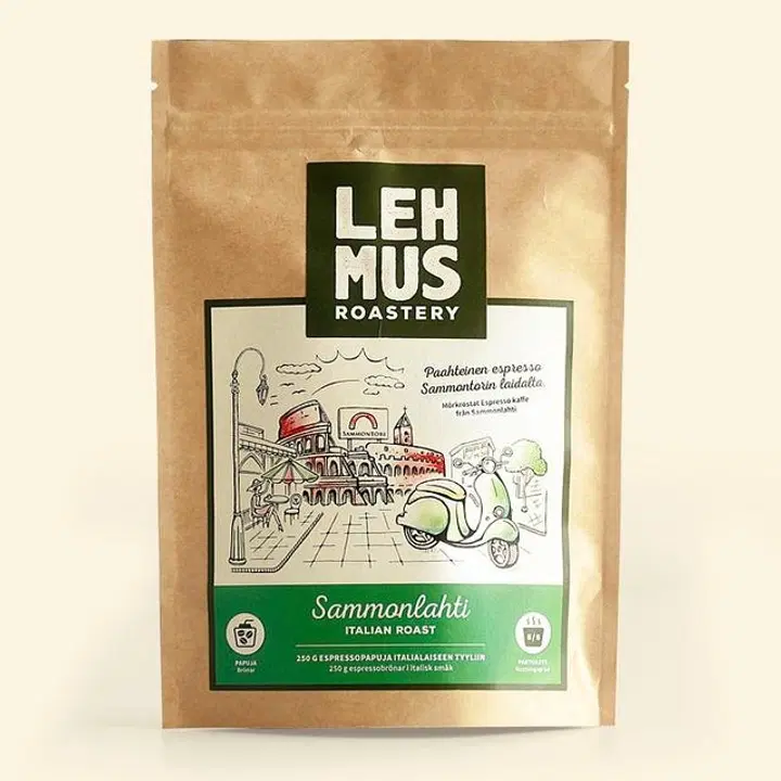 Lehmus Roastery Sammonlahti-kahvi tummapaahto 220g jauhettu