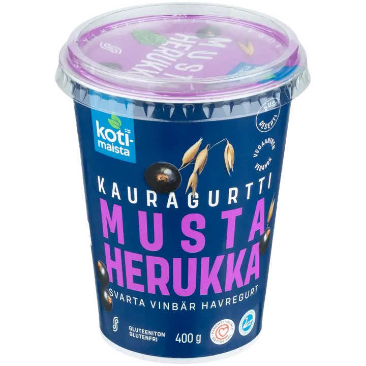 Kotimaista 400g mustaherukka kauragurtti