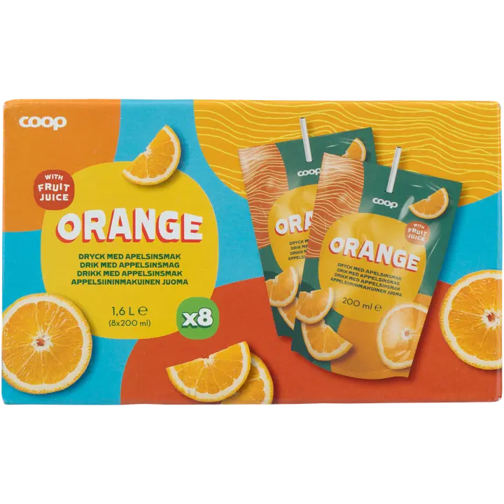 Coop apelsinimahlajook 8-pakk 1,6 l