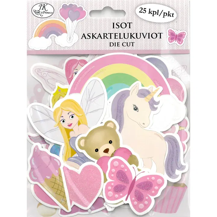 J.K. Primeco isot askartelukuviot Lila/pinkki 25kpl