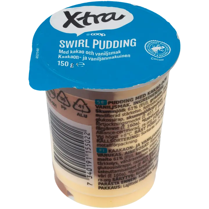 Xtra kakao- ja vaniljemaitseline puding 150g