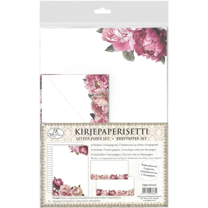 J.K. Primeco Kirjepaperisetti Pioni 5kpl+5kpl