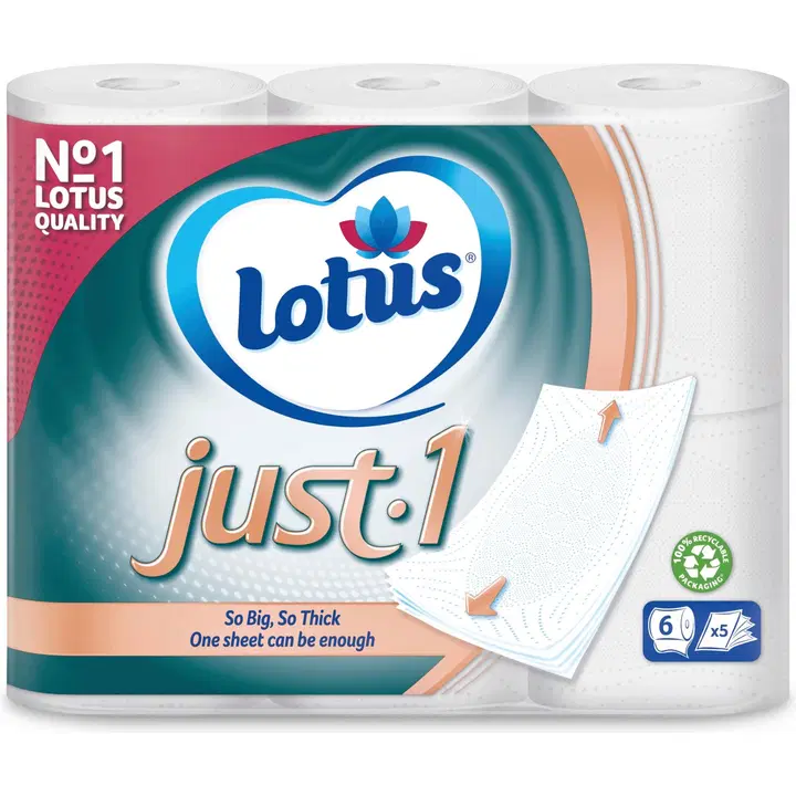 LOTUS Just1 WC-paperi 6 rll