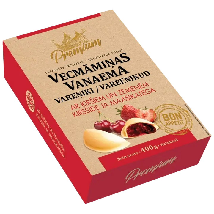 Uvic Vanaema Vareenikud Kirsside ja Maasikatega Premium 400 g