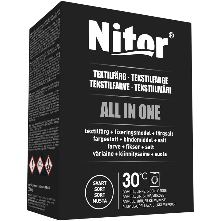 Must Tekstiilivärv Nitor Allin1 Must 350G