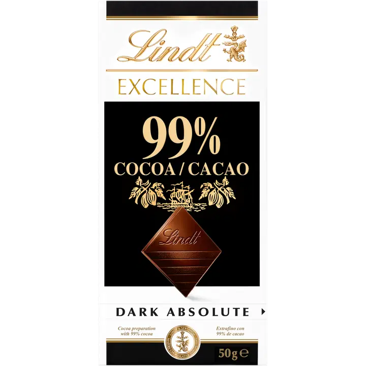 Lindt Excellence Dark 99% kakaosisaldusega tume šokolaad 50 g