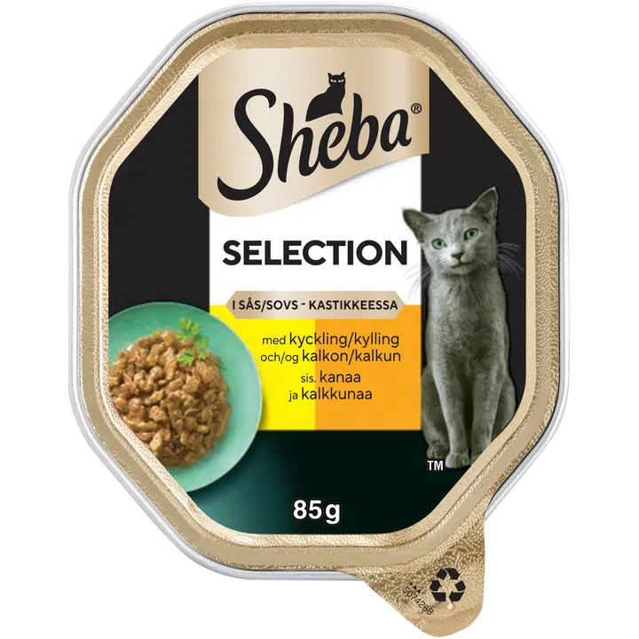 Sheba täissööt kassidele kana- ja kalkuniliha kastmes 85 g