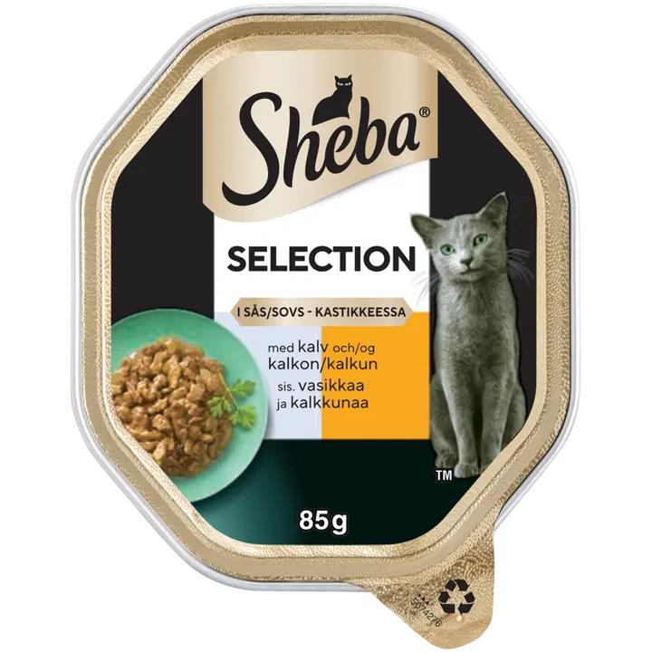 Sheba täissööt kassidele vasika- ja kalkuniliha kastmes 85 g