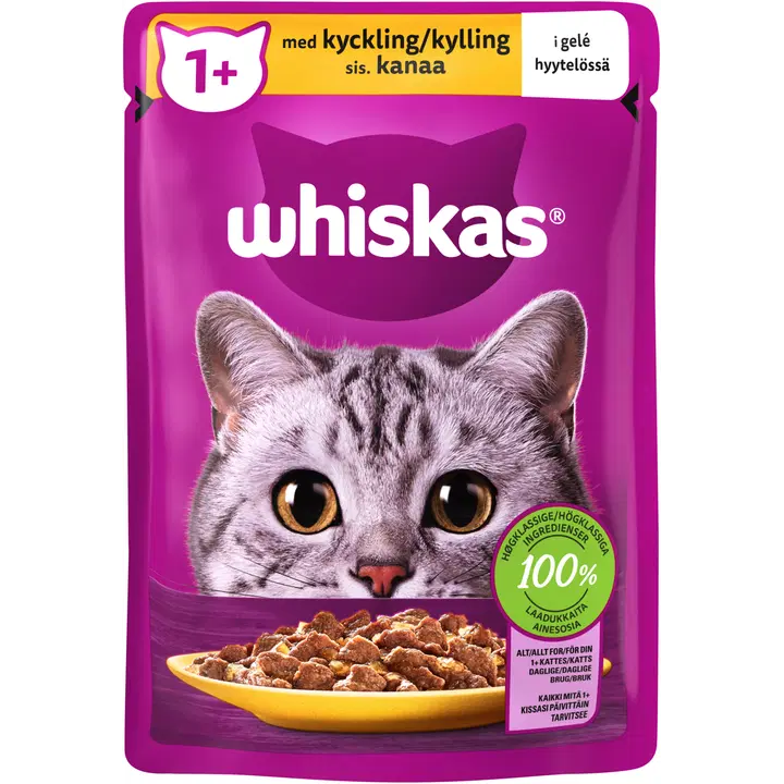 Whiskas 1+ kassitoit kanalihaga tarretises 85g