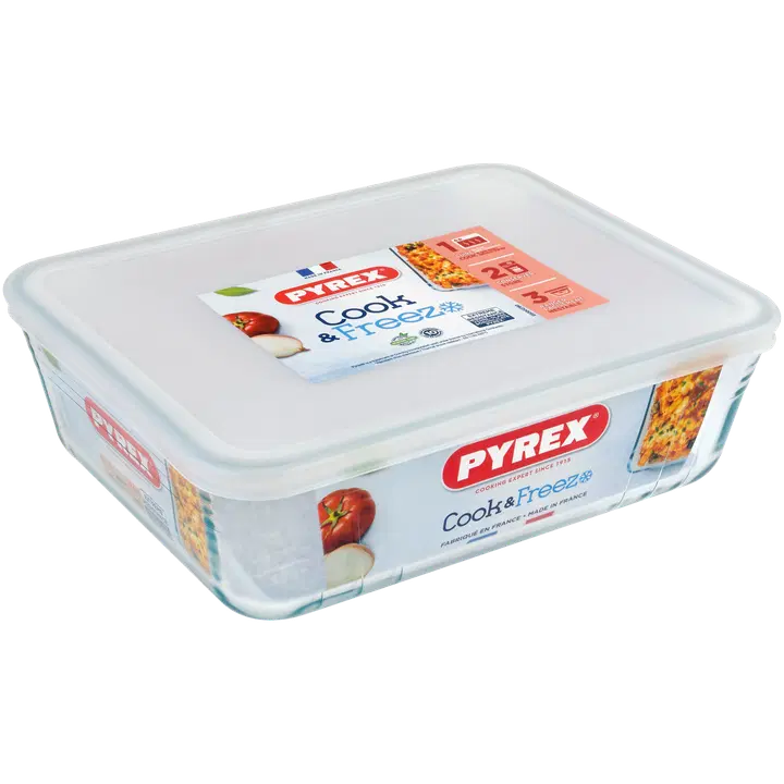 Klaasvorm Cook/Freeze plastkaanega 2,6l/25x19cm