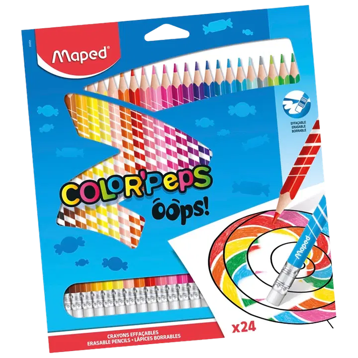Värvipliiats colorpeps oops! 24tk kummig