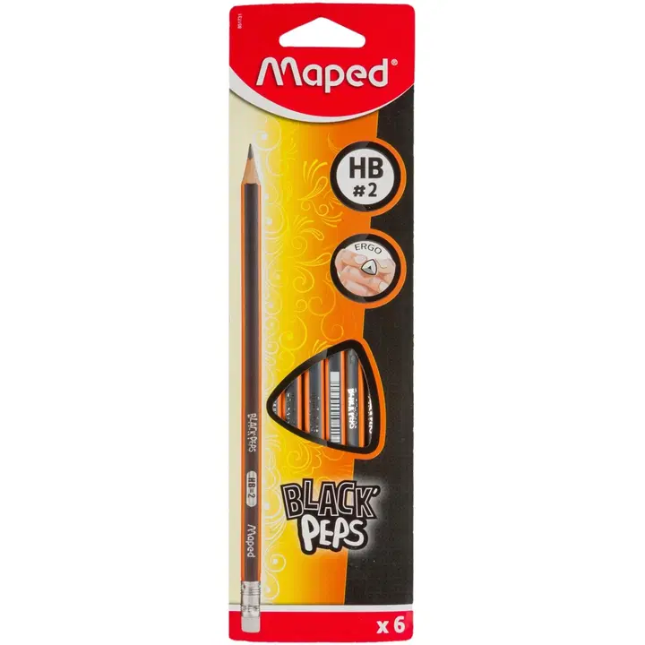 Harilik pliiats kummiga maped 6 tk
