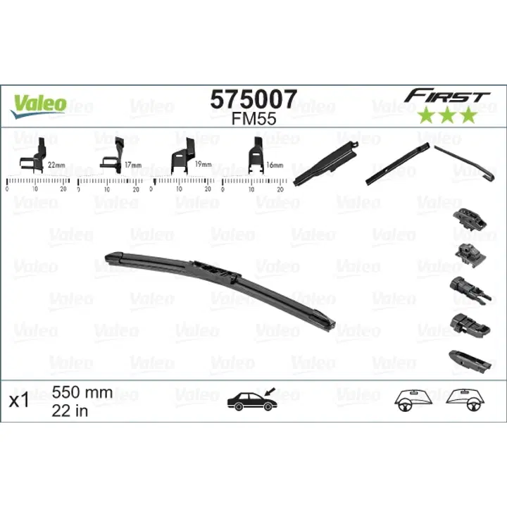 Kojamees raamita Valeo First 575007 550 mm