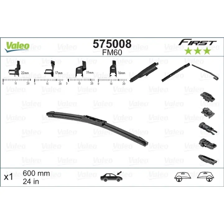 Kojamees raamita Valeo First 575008 600 mm