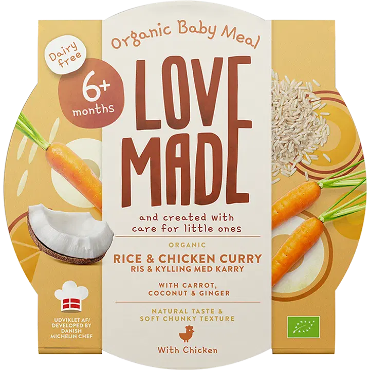 LoveMade ökoloogiline riisi- ja kanakarri 6k+ 185g