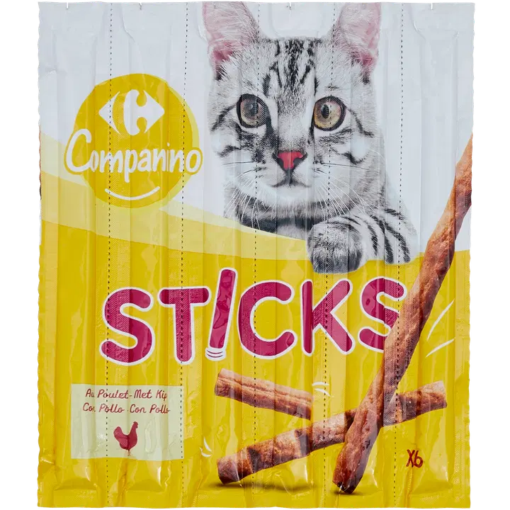 Carrefour närimispulgad kassidele kana ja maksaga 6*5g
